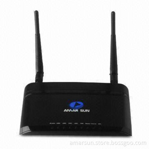 Wireless Router with 300Mbps in Peak Throughput and Two Fixed Omni Directional Antennas